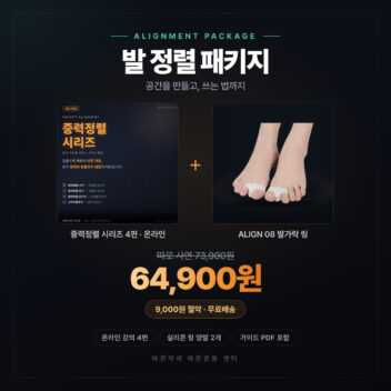 중력정렬 시리즈 4편과 ALIGN 08 발가락 링을 묶은 발 정렬 패키지