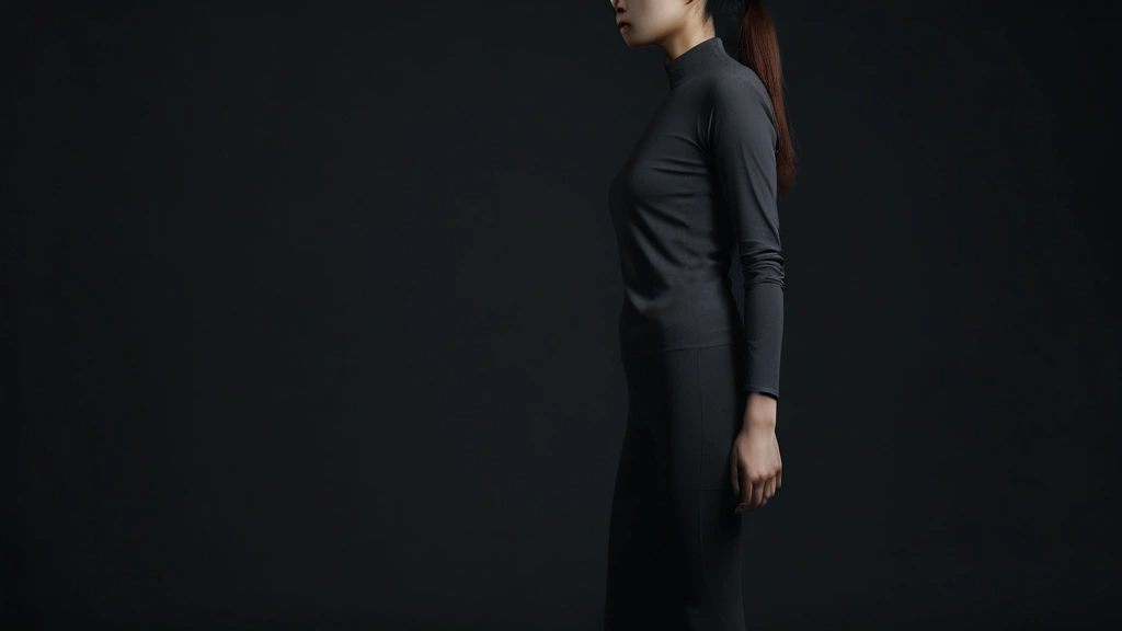 허벅지 바깥쪽과 골반 옆선을 보여주는 측면 자세